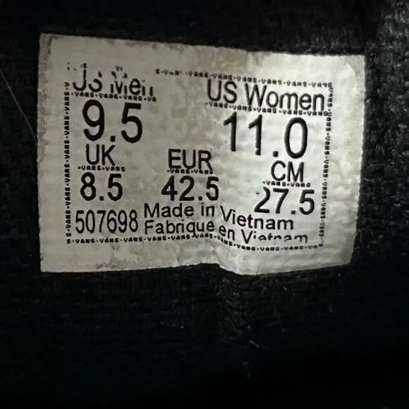 Vans Old Skool Flames Mens Size 9.5 Black White Green Athletic Skate Shoes Used - Picture 12 of 12